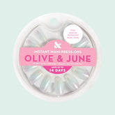Iridescent Pearl Swirl Shimmer - Press-On | Medium | Oval