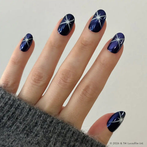 Blue Celestial Chrome - Press-Ons | Short | Round