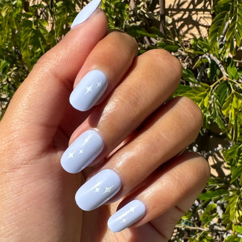 Sparkle Accent | Short | Round - Tab Press-On