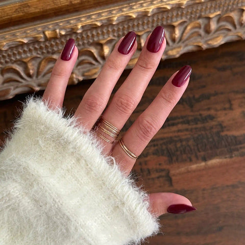 Cabernet | Medium | Oval - Tab Press-On