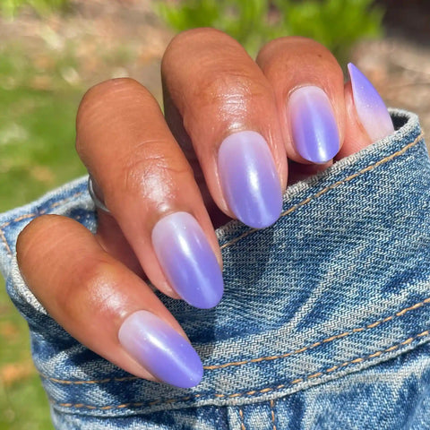 Purple Chrome Gradient - Press-On | Medium | Oval