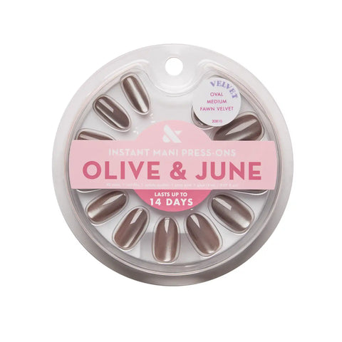 Fawn Velvet - Press On | Medium | Oval