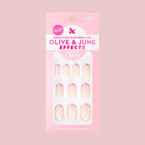 Glazed French | Short | Round - Tab Press-On