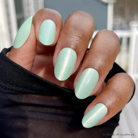 Grogu Green Velvet - Press-Ons | Medium | Oval