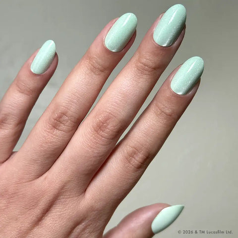 Grogu Green Velvet - Press-Ons | Medium | Oval