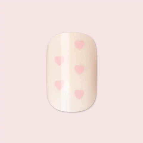 Heart Shower | Extra Short | Squoval - Tab Press-On