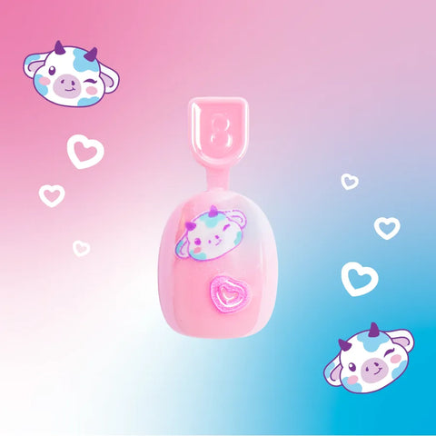 Kawaii Cow Chrome - Pressies | Extra Short Short | Round