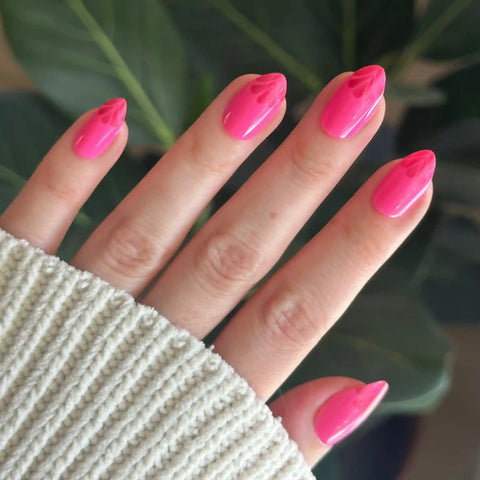 Magenta Chrome Tips - Press-On | Medium | Almond