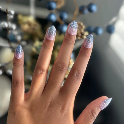 Major Glitter Gradient - Press On | Medium | Almond