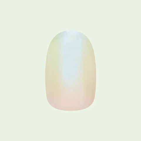 Minty Shimmer | Extra Short | Round - Tab Press-On
