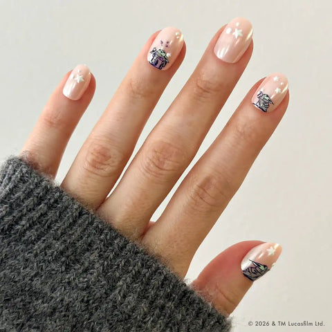 Nom Nom Orange Chrome - Press-Ons | Extra Short | Round