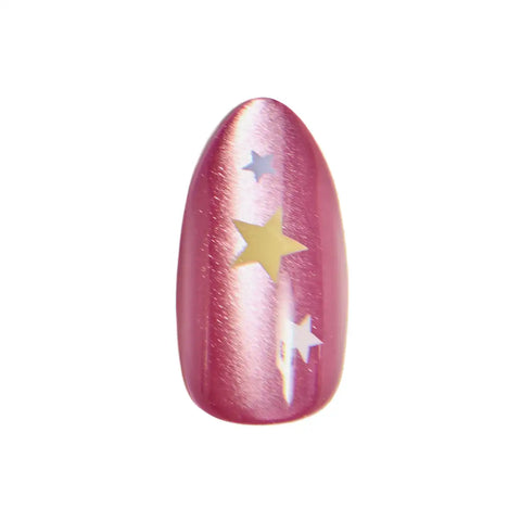 Star Fuchsia Velvet - Press On | Medium | Almond