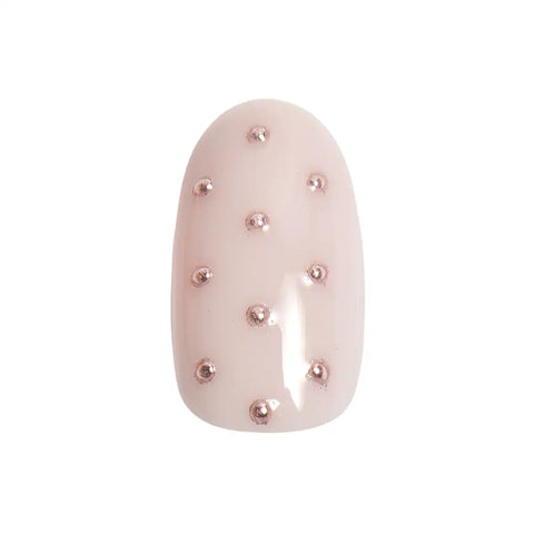 Mauve Polka Dots - Press On | Short | Round