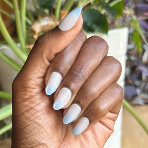 Ocean Mist Velvet Gradient - Press On | Medium | Almond