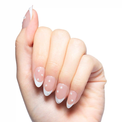 Iconic French Puffy Pearls - Press On | Medium | Almond