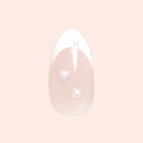 Iconic French Puffy Pearls - Press On | Medium | Almond