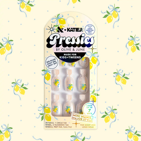 Lemon Polka Dot Party  - Pressies | Short Medium | Round
