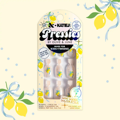 Lemon Polka Dot Party  - Pressies | Short Medium | Round