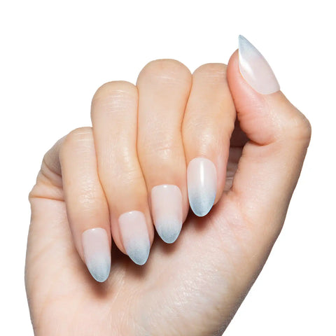Ocean Mist Velvet Gradient - Press On | Medium | Almond