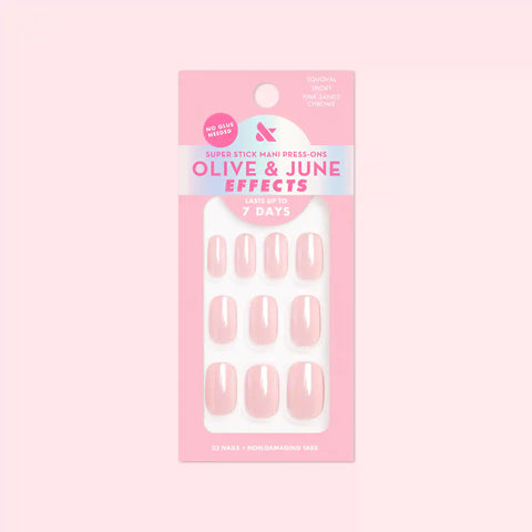 Pink Sands Chrome - Tab Press On | Short | Squoval