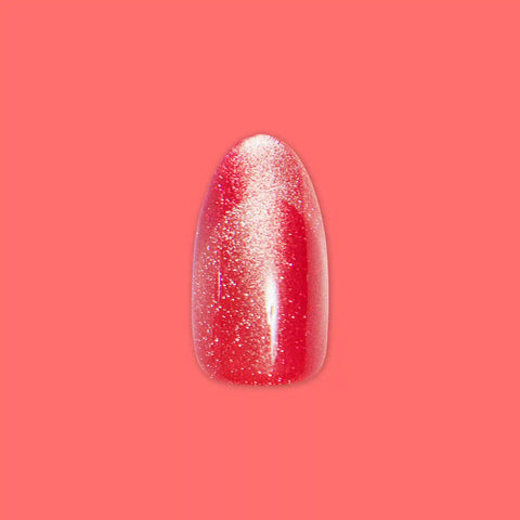 Red Illusion Velvet French - Press On | Medium | Almond