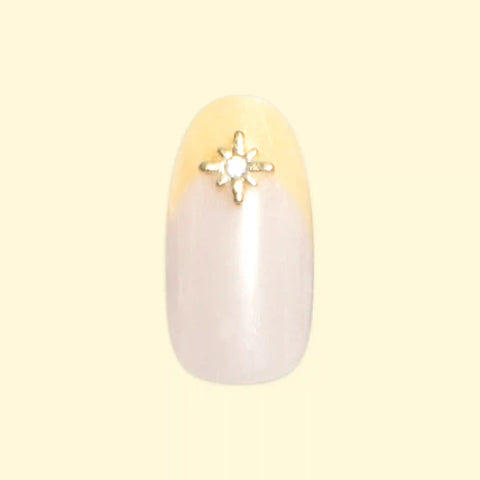 Starburst Gem Glazed Butter French - Press On | Medium | Oval
