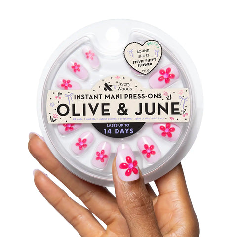 Stevie Puffy Flower - Press On | Short | Round