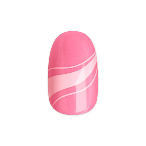Tonal Pink Swirls - Tab Press On | Short | Round