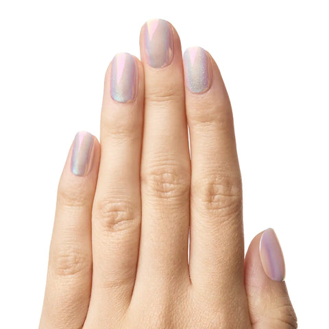 Unicorn Chrome Shimmer | Extra Short | Round - Tab Press-On
