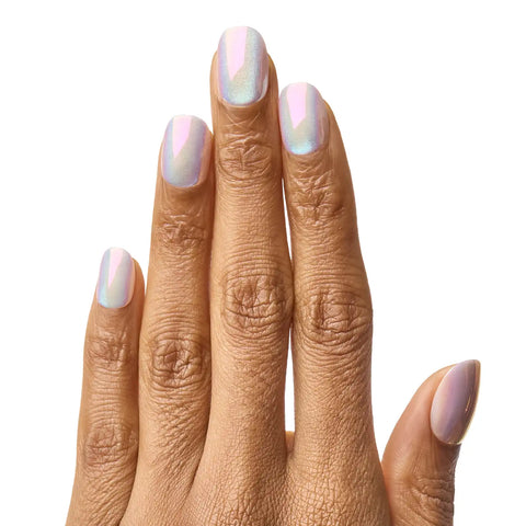Unicorn Chrome Shimmer | Extra Short | Round - Tab Press-On