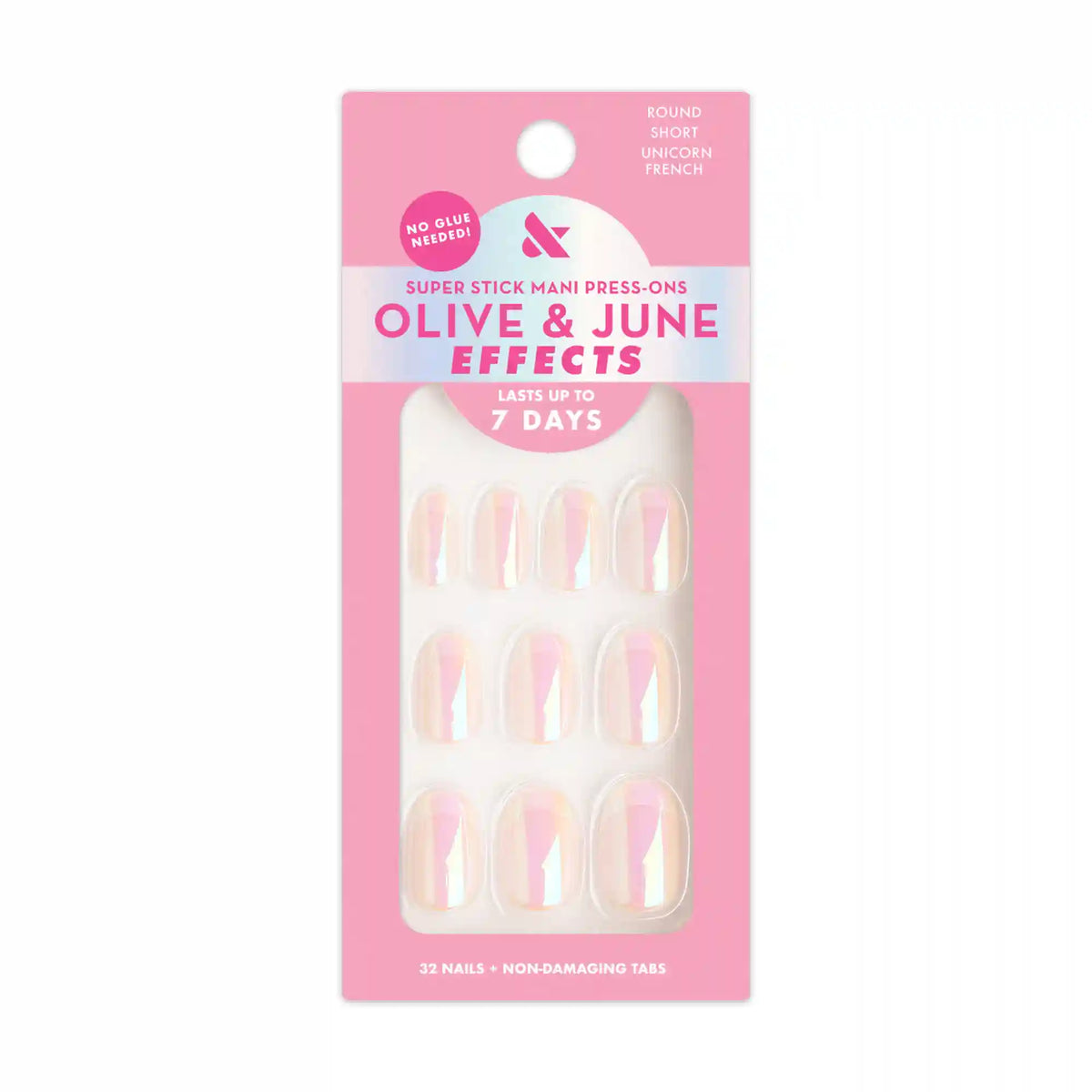Unicorn French - Tab Press On | Short | Round