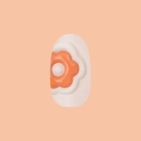 Puffy Bubble Flowers - Press-On | Short | Round