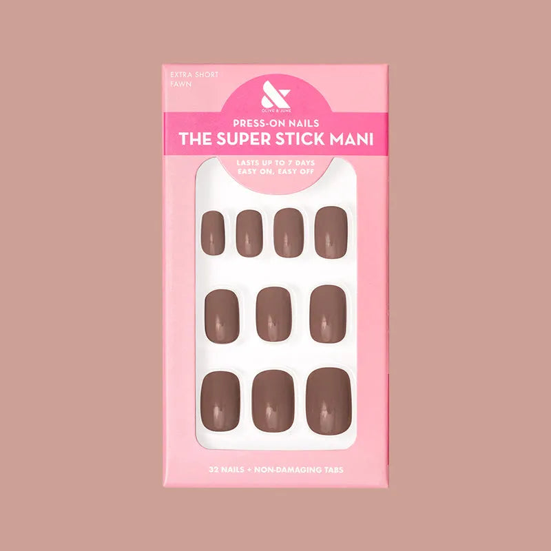 Fawn | Extra Short | Squoval - Tab Press-On