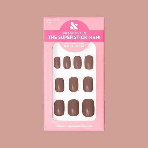Fawn | Extra Short | Squoval - Tab Press-On