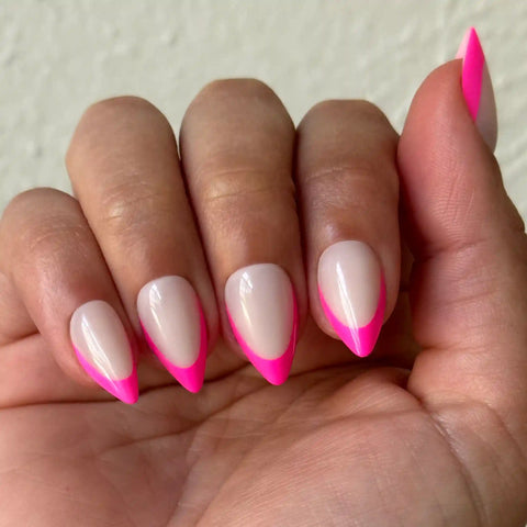 Neon Pink French - Press-On | Medium | Stiletto