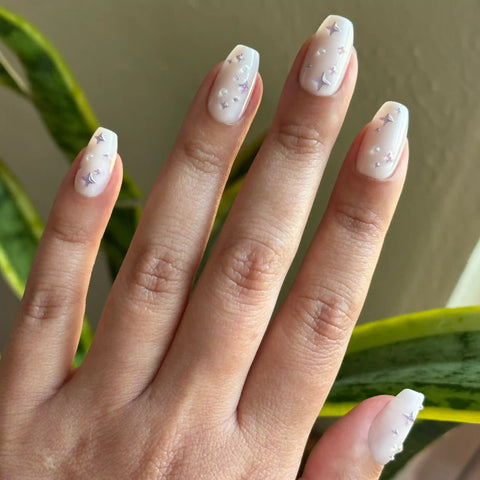 Puffy Sparkles & Pearls - Press-On | Medium | Coffin
