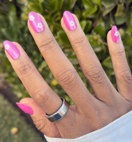 Sparkle Floral - Press-On | Medium | Oval