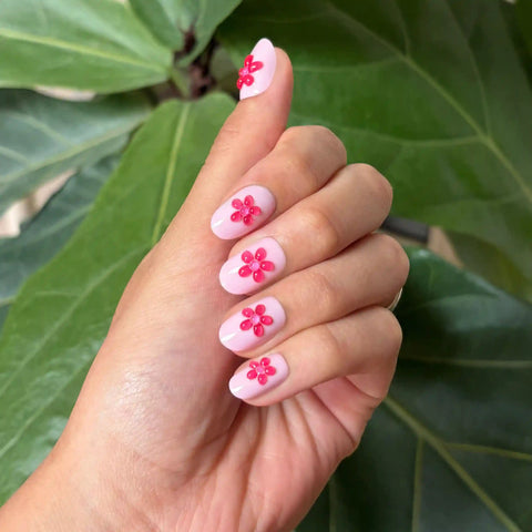 Stevie Puffy Flower - Press On | Short | Round
